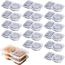 50 piezas Contenedor de condimentos de doble compartimento, caja desechable para salsa, caja para condimentos, taza, caja de plástico para salsa de inmersión, aceite y vinagre, caja para salsa de chile, contenedores para aderezos para ensalada, para fiestas de Navidad, decoraciones navideñas, regalos de Navidad, fiestas de Halloween, decoraciones de Halloween, regalos de Halloween, oferta del - Multicolor - Ver 5