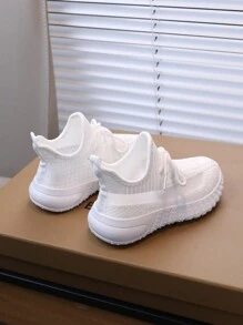 1 par de zapatos deportivos para niña, nuevos tenis casuales transpirables de malla para correr en el otoño - Blanco - Ver 5