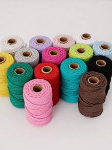 Cuerda de macramé de 3 mm x 50 m, cuerda retorcida colorida, cuerda, hilo de macramé para tapices de pared, colgadores de plantas, manualidades, proyectos de decoración DIY - Beis - Ver 1