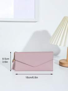 1pc Customizable Long Wallet With Cash Card & ID Slots Personalized Name And Heart Tassel Charm For Women Wallet Long - Multicolor - View 9