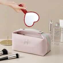 1 pieza Espejo pequeño con diamantes brillantes, espejo portátil mono cara con mango, espejo de maquillaje, color rosa, rojo, plateado, blanco con diamantes brillantes y brillantes para mujer como regalo de Navidad, fiesta, dormitorio, baño, mesa, viaje - Multicolor - Ver 8