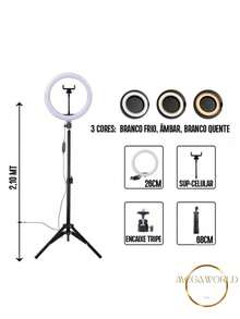 10-Inch Ring Light, 2.1m Tripod, Phone Holder And Multifunctional Control - Enhance Your Creativity! - 3個單位 - 查看 4