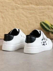 1 Pair Unisex Casual Sneakers, Comfortable Non-Slip Breathable Flat Shoes With Panda Decoration, Suitable For All Seasons