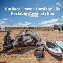 Portable Power Station, 1000W Solar Generator, 1075Wh Backup Lithium Battery, 120V/1000W AC Outlet, Solar Powered Generator For RV Camping Outdoor Hiking Fishing Emergency - Yellow - View 4