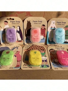 1 Piece Of Disposable Mini Travel Soap Flakes 50PCS, 6 Scented Cartoon Sets To Choose From, Portable Hand Sanitizer Tablets For Outdoor Travel, Portable Hand Sanitizer Tablets For Students, Boxed Disposable Travel Mini Bear Soap Tablets, Stain-Free Soap Tablets For Students, Convenient Travel Soap Flakes, Multi-Purpose Toilet Paper, Soap Flakes Travel Essentials Travel Accessories Travel Must Haves Beach Vacation Summer Holiday School Accessories Back To School Supplies Stuff - Multicolor - View 5