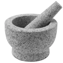 ChefSofi Mortar And Pestle Set, The Ultimate Kitchen Must-Have: Stone Mortar & Pestle Set For Crushing, Grinding, And Powdering – Perfect For Sauces, Spices, Nuts, And More - Gray - View 2