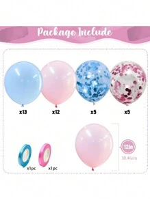 طقم بالونات وردية وزرقاء، 35 حزمة بالونات التفافية لاتكس بألوان فاتحة زرقاء وردية، طقم بالونات زرقاء فاتحة وردية قطر 12 بوصة لحفلات إعلان جنس المولود أو حفلات أعياد الميلاد أو لحفلات الاستقبال الخاصة بالمولود الجديد أو حفلات الحمام، ديكورات للعائلة وهدايا