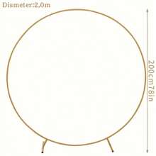 1 Set Round Gold Backdrop Stand - Metal Balloon Arch Kit Suitable For Birthday, Wedding, Bridal Shower, Graduation, Anniversary, Baptism, Summer Themed Party, Home Decor, Valentine's Day, Halloween, Christmas, Thanksgiving - Gold - View 15