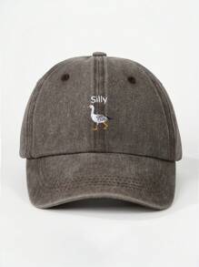 1pc Embroidered "Silly" Letter Duck Washed Baseball Cap, Adjustable Outdoor Sun Protection Casual Hat For Spring Autumn Travel Beach, Y2K Style Cap - Baseball Cap - View 19