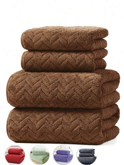 8 piezas/Set o 2 piezas/Set o 1 pieza Juego de toallas de felpa coral con patrón de diamantes, toallas suaves y absorbentes que no sueltan pelusa para bañera, accesorios de baño, decoración de baño, decoración de otoño, de vuelta a la escuela para salón de belleza, toallas de baño para el hogar, ducha, salón de belleza, hotel, deportes, artículos esenciales para el hogar, toalla, cuidado de la piel