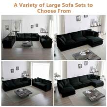 Luxury Loveseat Sofa Couch, 76" Modern Chenille Deep 2-Seater Cloud Couch With 2 Armrest Pillows And 2 Toss Pillows, Love Seat For Living Room Bedroom Office Apartment, Black - màu đen - Xem 7