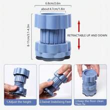 4pcs Adjustable Refrigerator, Washing Machine Anti-Slip Leveling Feet Pads, Anti-Vibration Mat, Riser Stand