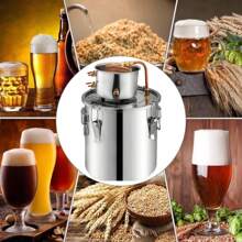 1 set d'alambic en acier inoxydable de 30 litres avec spirale en cuivre et thermomètre intégré. Équipement de brassage maison DIY pour faire du brandy, du rhum, de la tequila, de la vodka pour les fêtes