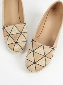 Women's 2025 New Fisherman Slip-On Shoes, Woven Fabric Upper, Thick Flat Soft Sole, Embroidery, Loafer Style