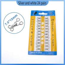 100Pcs Sewing Hooks And Eyes Set Sew-On Snap Buttons DIY Clothing Button Sewing Closures Snaps Kit For Clothes Bags Sewing Craft