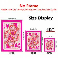 1pc Creative Canvas Hanging Poster, Jack Queen Poker Cardboard Pink Print, Canvas Wall Art, Artwork Mural, Can Be Used As Gift, Bedroom, Office, Living Room, Cafe, Bar, Wall Decor, Home And Dorm Decoration