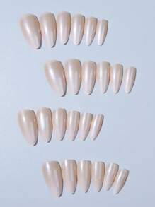 24Pcs Y2K Style Almond White Magic Metal Chrome Shiny Tip Press On Nails Medium Fit Perfectly Acrylic False Nail Set,Contain 1Pc Jelly Glue And 1Pc Nail File, Easy To Wear French Tip Nails Art For For Woman & Girl Daily Wear Rave Party Use Nail Supplies Nails