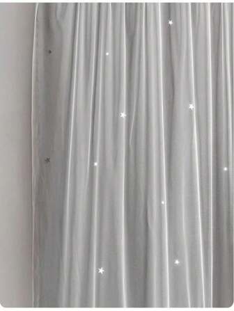 1 件空心星形图案窗帘，简约风格，可爱风格，钩环免钻安装粘合窗帘，适用于卧室、书房、客厅、凸窗、家居和户外窗户