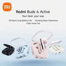 小米 Redmi Buds 6 Active 全球版 蓝牙® 5.4 耳机 IP 等级为 IPX4 大型 14.2 毫米动态驱动器，可产生强劲、低失真的声音 双麦克风降噪功能可增强语音清晰度 带充电盒的电池续航时间长达 30 小时 通话时可消除高达 4 米/秒的风噪 通过小米耳机应用程序进行五种 EQ 设置，满足各种聆听需求 - 粉色 - 查看 1