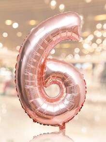 1set Number Shaped Balloon, Rose Gold Plastic Creative Decorative Balloon For Party,Christmas - Rose Gold - View 8