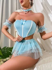 CORSET CON TUTU Y BRILLOS - Azul - Ver 1