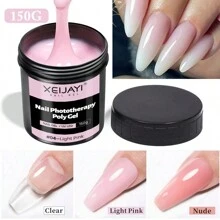 XEIJAYI 1 Unidad De Gel De Uñas Polivinílico De 150g, Gel De Uñas Curado Con Led Uv, Gel De Extensión De Uñas De Cristal Acrílico Para Uñas Diy En Salón De Casa