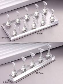 1pc Magnetic Nail Art Practice Display Stand Transparent Gold And Silver Aurora Nail Stand Acrylic Transparent Base Nail Art Display Stand Practice Tools Suitable For Beginners DIY False Nails Nail Art Salon Nail Supplies