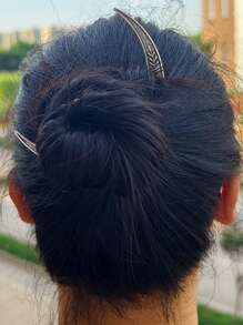 Pasador de pelo con textura minimalista en forma de luna, estilo bohemio, accesorios para el cabello, pasador para moño, moldeador de moño, pieza para el cabello, horquillas para peinados