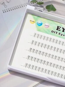 120 piezas/Caja Extensiones de pestañas en segmento único con agrupación de llama natural de 6 mm, fácil de usar para principiantes, adecuado para citas, reuniones, festivales, fiestas, maquillaje diario - C - Ver 5