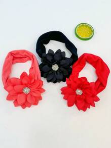 3 件/套 婴儿糖果色 3.5 英寸花朵蝴蝶结头带 适合幼儿 弹性好 柔软宽尼龙头带 适合婴儿 - 頭帶 - 查看 11