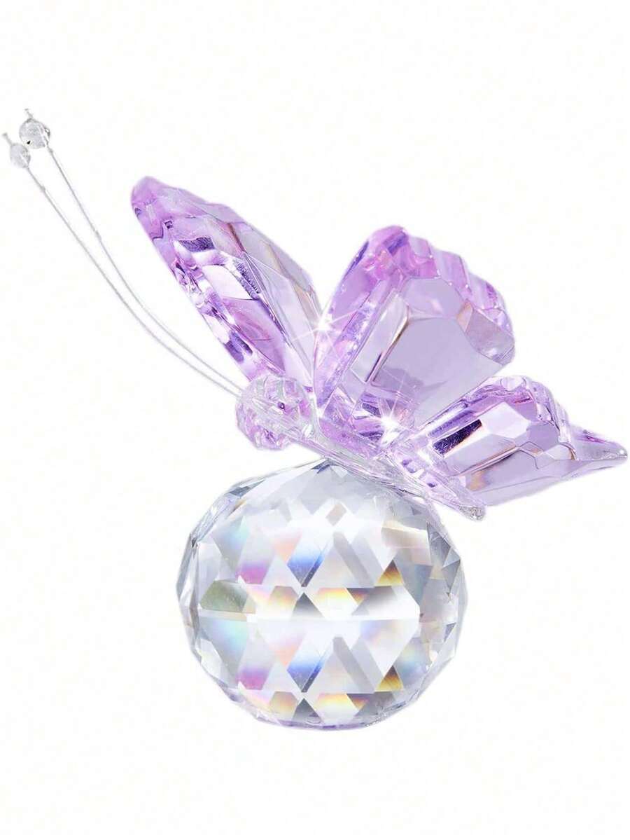 1 件水晶蝴蝶装饰雕像、动物装饰、玻璃装饰品、桌面展示 - 彩色 - 查看 1