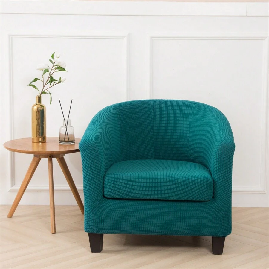 2-Piece/Set Club Chair Slipcover Tub Chair Cover Stretch Chair Armchair Sofa Cover Removable Slipcover Elastic Furniture Protector 2-Piece Arm Chair Cover For Living Room - Green - View 1