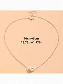 1 件简约优雅吊坠项链适合女性日常佩戴淡水珍珠项链伴娘礼物 - # - 查看 9