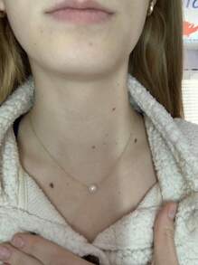 1 件简约优雅吊坠项链适合女性日常佩戴淡水珍珠项链伴娘礼物 - # - 查看 6