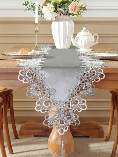 1 Adet %100 Polyester Çift Tonlu Suya Çözünür Dantel Kenarlı Masa Örtüsü, Üst Düzey Lüks, Mutfak, Yemek Masası, Dolap, Ayakkabı Dolabı Toz Örtüsü, Isıya Dayanıklı, Leke Tutmayan Masa Örtüsü, Amerikan Servisi, İç Mekan Dekoru, Tatil Dekoru, İç Mekan, Dış Mekan, Piknik, Villa, Aile Toplantısı, Parti, Dekor, Düğün, Dış Mekan Mobilya Serisi İçin Uygundur, Boyut Seçenekleri Mevcuttur