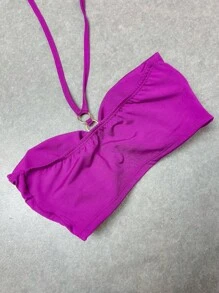 Top Com Bojo E Argola - Fúcsia - Visão 4