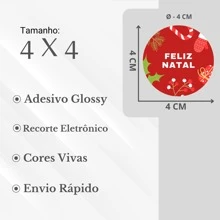 50 Christmas Stickers Labels Tags - 紅白色 - 查看 2