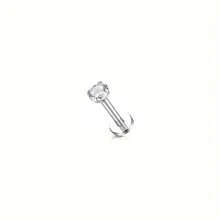 ADYJELY 1/5pcs Stainless Steel Hypoallergenic Inlaid Transparent CZ Lip Nails Nose Rings Studs 16G Internally Threaded Labret Medusa Lip Studs Conch Tragus Earrings Studs Red Pink Blue Black 3mm 4mm 5mm Piercing Jewelry Decoration For Women And Men