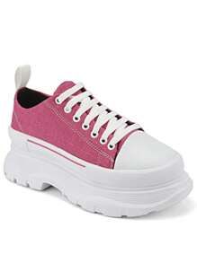 Women's Comfortable High Platform Blogger Sneakers - Hồng - Xem 4