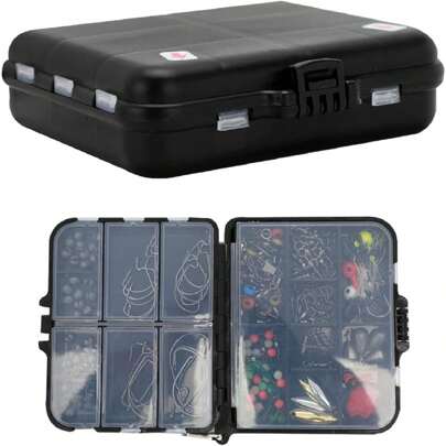 188PCS Fishing Accessories Kit Carbon Steel Material Includes Different Fishing Accessories Ball Bearing Rotating Buckle Ball For Brackish Fresh Water Offshore Fishing