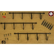 Broom And Squeegee Holder Kit With 3 Units Wall Mount With Hooks Ideal For Kitchen Bathroom And Racks - Black - View 4