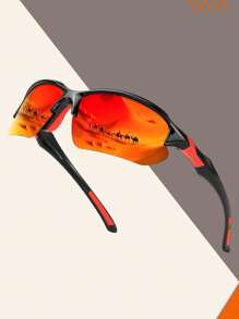 多副装环绕式方形运动骑行眼镜，男士户外驾驶、摩托车、跑步、沙滩配饰眼镜，夏季海滩度假、户外旅行必备 - 彩色 - 查看 17