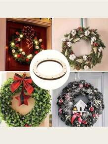 6 peças Armações de Coroa de Madeira Não Pintada de 12 Polegadas com 16 Furos - Anéis Artesanais DIY para Arranjos Florais, Decoração de Casa e Suprimentos de Centros de Mesa para Festa para Pequenos Enfeites