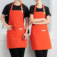 1 件防水帆布围裙，耐用，适合厨师、服务员/女服务员、面包店、沙龙、家庭清洁、烧烤、造型师