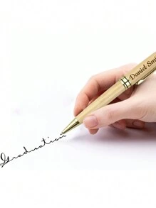 1pc Personalized Name Pens Set, Custom Business Engraver Pens Ballpoint, Bamboo Wooden Pen Set Gift Box, Thanksgiving Teacher's Day Gift Personalized Pens With Name,Graduation Gifts Customized Retractable Writing Ball Pen, Office School Gifts For Women/Men Birthday Gift Christmas Halloween New Year's Day Back To School