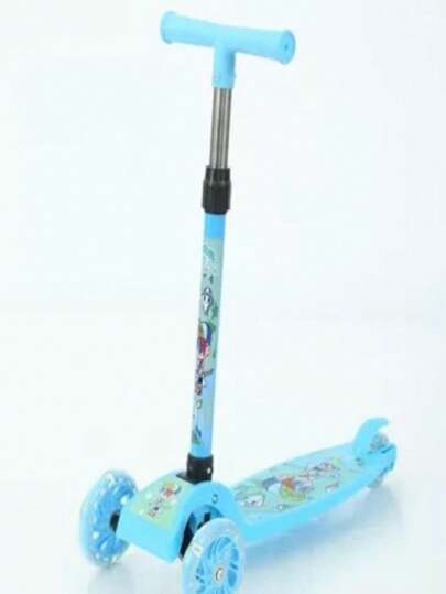 Patinete Infantil Para Menino Azul com 3 Rodas Led