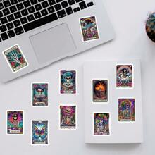 50pcs/Pack Tarot Skeleton Stand Waterproof DIY Creative Doodle Stickers,Guitar Skateboard Water Bottles Bumper Helmet Snowboard Laptop Phone Case Fridge Door Luggage Graffiti Sticker Back To School