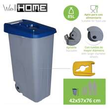 Well Home Tavolino, 100% truciolato impiallacciato melaminico, colore Bianco, Noce - Blu - Visualizzare 4
