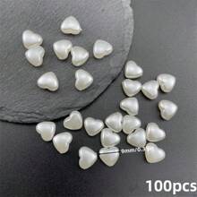100pcs Shimmering Love Pearl Confetti , Faux Pearl Design Romantic Sprinkling Decor For Weddings Parties Holidays Favor Props,DIY Crafting Bracelets, Earrings, Pendants, Accessories(Heart,Star,Bow,Sakura,Beads),Christmas