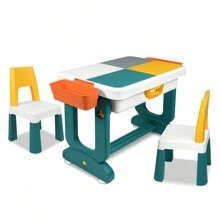 Froadp Kids Table With Chairs Set Play Table For Kids Ages 3+ With Building Blocks, Storage Box And Adjustable Height Multifunctional Double-Sided Table Top For Children Baby - Multicolor - View 7